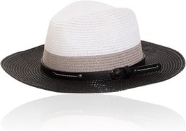 Elsie &amp; Zoey ~ Color Block ~ Panama ~ Fedora Hat ~ Adjustable ~ Brimmed Hat - $37.40