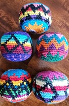 Five (5) Hacky Sacks ~ Footbag ~ Hackysack ~ 90&#39;s Vintage Toy ~ Stressball (7) - £19.56 GBP