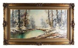 Untitled Pintura Invierno Escena Por Aldo Mantovani Aceite en Lienzo 71.1x119cm - $1,039.52