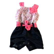 Little Lass Girls Infant Baby Size 3 6 MOnths Pink white Tiered Top 1 Pc... - $12.86