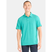 George Men&#39;s Poly Polo Shirt Short Sleeve Size MEDIUM Tropical Jade Heat... - $16.99