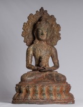 Ancien Indonésien Style Bronze Javanais Amitabha Statue de Bouddha - 43cm/17 &quot; - $2,206.58