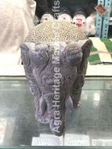 8&quot; Exclusive Marble Elephant Statue Unique Beautiful Bedroom Gift Decor - $502.26