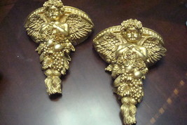 Wall sconces Angels, golden paint, very detailed, ready to hang [5] - £98.62 GBP