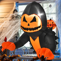 3.3 Feet Halloween Inflatable Pumpkin Head Ghost Broke Out from Window - £25.98 GBP