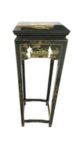 Vintage Chinese Mother of Pearl Black Lacquer Pedestal End Table Stand - £399.66 GBP