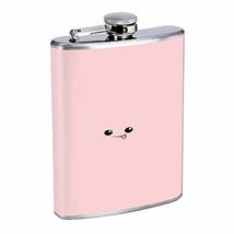 Cute Pink Tongue Hip Flask Stainless Steel 8 Oz Silver Drinking Whiskey Spirits  - £7.95 GBP
