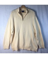 Karen Scott Size 3x Yellow Zip Neck Cable Sweater 100% Cotton - £23.21 GBP