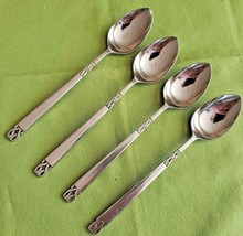 Orleans Silver Stainless Victoria 4 Teaspoons 6.5&quot; Japan Satin Handle   - £16.52 GBP