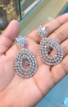 18k or Blanc Rempli Indien Bollywood Style Zircone Goutte Earrings Jewelry Set - £24.82 GBP