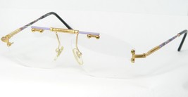 Vintage Filou 9311 2 Gold /LAVENDER Unique Eyeglasses Glasses 54-13-144 Germany - £76.55 GBP