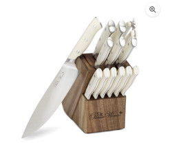 The Pioneer Woman Frontier 14 Pc Forged Cutlery Knife Block Set Linen Ivory NEW - £55.71 GBP