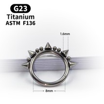 G23 Titanium Cone Spike Circular Nose Ring 14G Surgical Nose Septum Piercing Hoo - £9.68 GBP