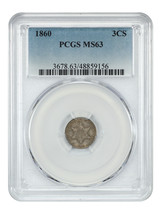 1860 3CS PCGS MS63 - £402.34 GBP