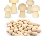 40 Pieces Unfinished Wooden Mushroom, 5 Sizes Of Natural Mini Wood Mushr... - $33.99