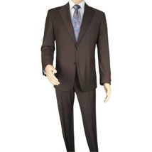 Men Suit BERLUSCONI Turkey Italian Wool 180's Portly Drop 4 Pants K255-07 Brown image 2