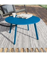 Patio Coffee Table Furniture Outdoor End Side Round Deck Garden Blue Lar... - £68.25 GBP