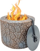 Brown Yumpanda Mini Portable Concrete Fire Pit Bowl Indoor Outdoor Smores Maker - £30.62 GBP