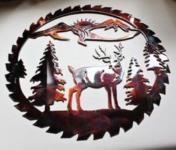 Deer Mountain Saw Blade Metal Art 14&quot; - £29.88 GBP