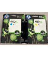 Genuine  HP 940XL Yellow &amp; Cyan (C4909AN)  Ink Cartridge - EXP 2014 - $293.08 MXN
