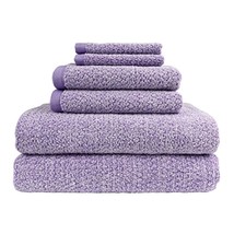 Diamond Jacquard 6 Pieces Bath Towel Set, Charcoal - £82.81 GBP