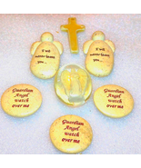 Beautiful inspirational Angel stones and Angel in the middle of a glass ... - $705.21 MXN