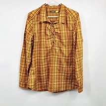 Cabelas Blouse Womens XL Used Yellow Orange Tunic Outdoor - $15.84