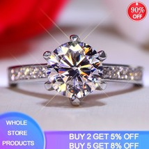 Big Promotion! With Certificate 100% Original 925 Solid Silver Rings Women Fine  - £18.85 GBP