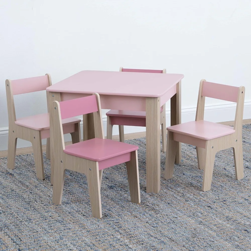 Children 4-Piece Table and Chair Set Wooden Children&#39;s Table and Chairs ... - $340.78