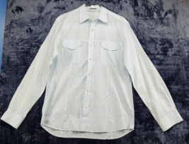 Elie Tahari Dress Shirt Mens Large White Cotton Long Sleeve Collared Button Down - £17.87 GBP
