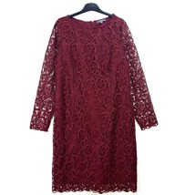 Studio - NEW - Burgundy Crochet Lace Dress - UK 16 - £14.79 GBP