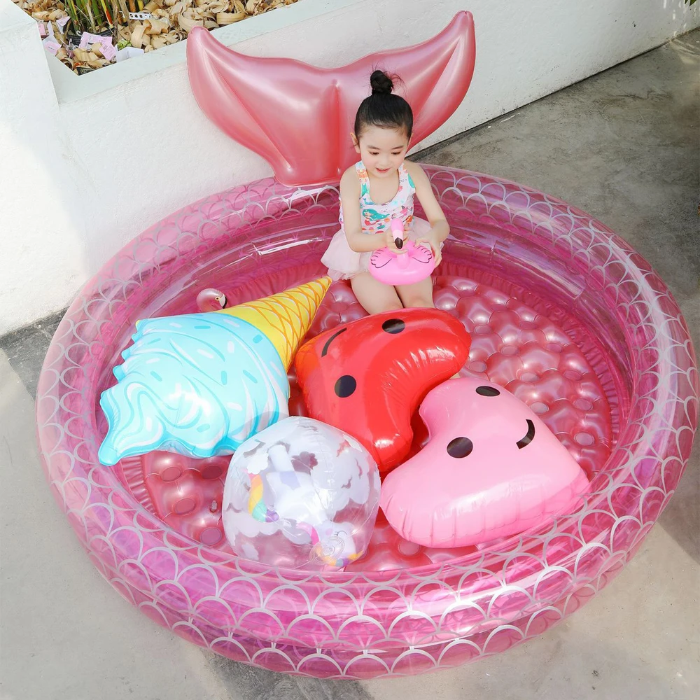 INS Thickened PVC Inflatable Mermaid Pool Household Baby Circular Fence Infant - £29.35 GBP+
