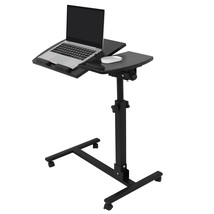 Mobile Rolling Laptop Height Angle Adjustable Overbed Food Tray Table Co... - $78.99