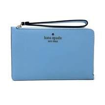 Kate Spade Staci Medium L-Zip Wristlet Wallet in Celeste Blue Leather wlr00134 - £108.10 GBP