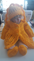 Three Piece Baby Crochet  Set - 0 - 12 months  - £23.59 GBP