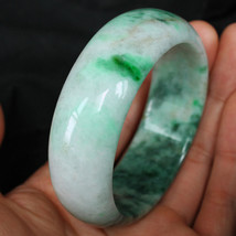 100% Natural Perfect Grade A Floating flowers Jadeite Jade Bangle CJBB35 - £663.82 GBP