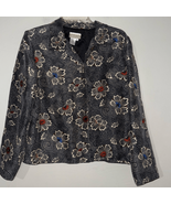 Coldwater Creek Womens Silk Floral Blazer Jacket 12 Embroidered Beaded B... - $346.92 MXN