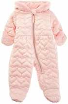 S Rothschild and Co Baby Girls Hooded Quilted-Heart Footed Pram, Size 6/... - $35.64