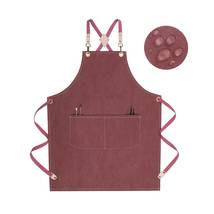 Chef Water Resistant Canvas Cross Back Straps Apron Gifts For Women Men - £26.84 GBP