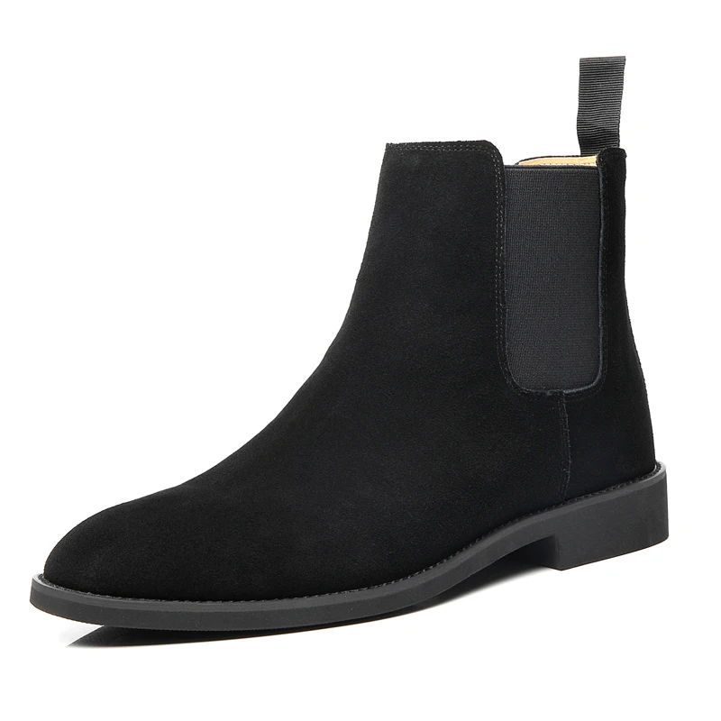 ZSAUAN Clic   Leather Men Chelsea Boots High Quality Casual Men Shoes Green Beig - £214.97 GBP