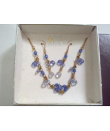 Madison  Max jewelry set earrings and necklace blue light weight new old... - $19.75