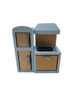 KidKraft Doll House Wooden Kitchen Furniture Fridge Refrigerator & Stove Blue - $14.80