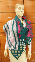 Scarf Felted Wool Wrap Made In Europe Holiday Gift Handmade Long Merino Shawl - £183.45 GBP