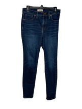 Madewell Womens Jeans 9&quot; High-Rise Skinny Slim Fit Stretch Denim Dark Blue 29 - £21.72 GBP
