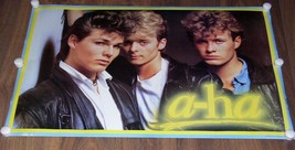 A-HA POSTER CANADA IMPORT VINTAGE 1980&#39;S GROUP POSE - £93.96 GBP