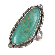 sz11.5 Vintage Navajo sterling and turquoise long ring - $113.85