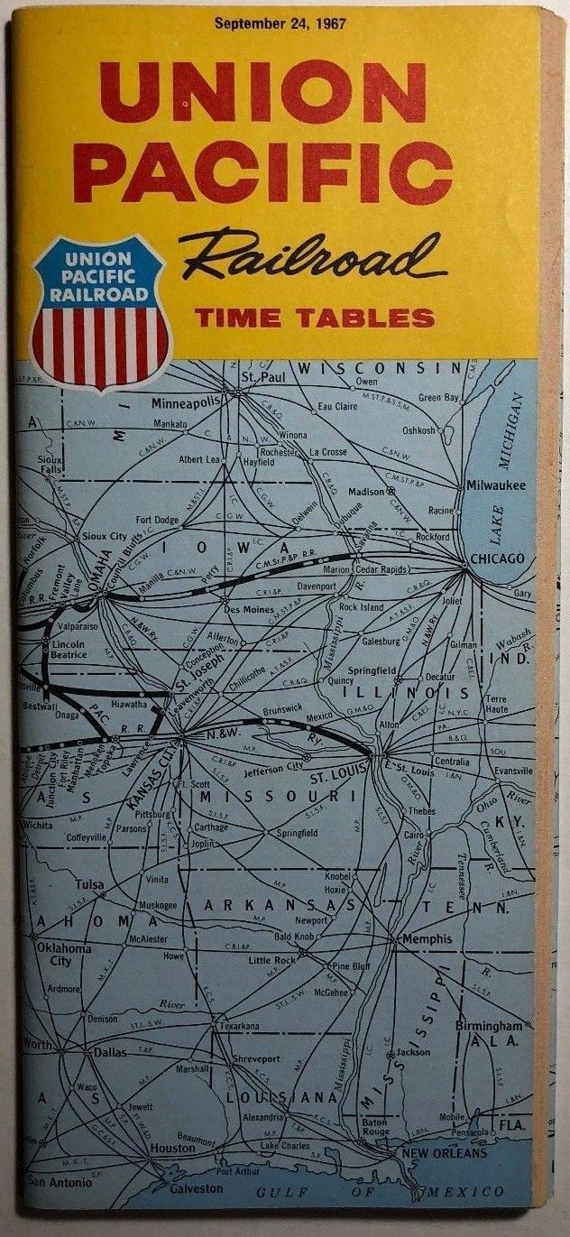 UNION PACIFIC RAILROAD Time Tables September 24, 1967 - $9.89