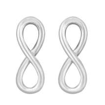 Continuity Infinity Number 8 Loop Sterling Silver Post Earrings - £13.41 GBP