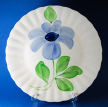 Blue Ridge Southern Pottery 9.25&quot; Dinner Plate Large Blue Flower - £3.93 GBP