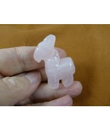 Y-BUR-585) Pink Rose quartz Donkey mule burro gemstone figurine burros d... - £14.70 GBP